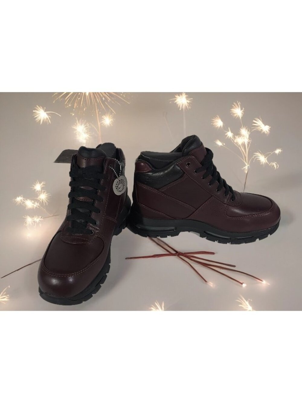 Nike Air Max Goadome Deep Burgundy Winter Leather Boots Size 8 NIB